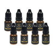 Pigment-Set: nimm 8 - zahl 6 - ESPRESSO, WHISKY-COLA, CHOCOLATE, TRUFFLE, BRONZE STAR, TOFFEE, DARK CHOCOLATE, DOUBLE ESPRESSO